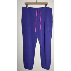 Figs Zamora Purple Pants Women Technical Collection Scrubs Nurse Size XXL
